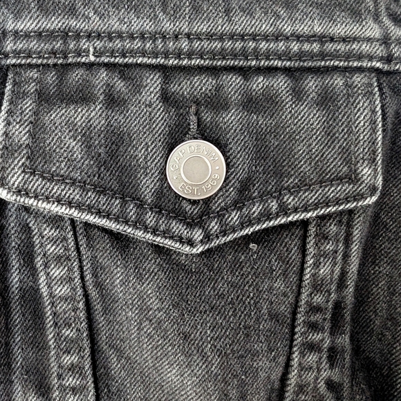 Gap 1969 Women's Black Jeans Jacket With Sides And Sleeves Zips ~ Size Small - Picture 7 of 12